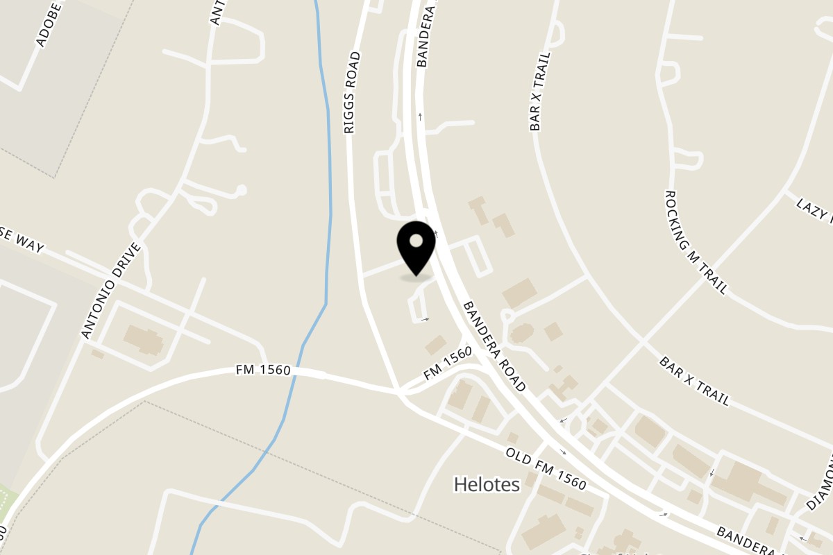 Map showing the location of Twin Bros Burgerz on 13247 Bandera Rd in Helotes